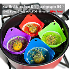 WALFOS FOOD GRADE Flexibe Silicone Egg Poacher Cook Poach Pods Kitchen Tool Baking Poached Cup egg kitchen cooking tools