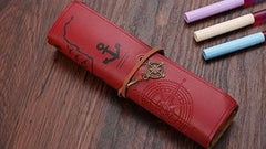 Vintage Retro Treasure Map Pencil Cases Luxury Roll Leather PU Pen Bag Pouch For Stationery School Supplies Make Up Cosmetic Bag