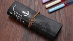Vintage Retro Treasure Map Pencil Cases Luxury Roll Leather PU Pen Bag Pouch For Stationery School Supplies Make Up Cosmetic Bag